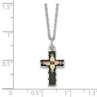 Landstrom's Mt. Rushmore Black Hills Sterling Silver 12K Gold Accents Antiqued Cross Spring Ring Clasp Necklace, 18" view 2