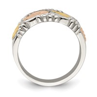 Landstrom's Mt. Rushmore Black Hills Sterling Silver 12K Gold Accents Leaves Ring view 2