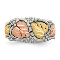 Landstrom's Mt. Rushmore Black Hills Sterling Silver 12K Gold Accents Leaves Ring view 5