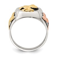Landstrom's Mt. Rushmore Black Hills Sterling Silver 12K Gold Accents Antiqued Eagle Ring view 2