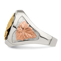 Landstrom's Mt. Rushmore Black Hills Sterling Silver 12K Gold Accents Antiqued Eagle Ring view 3