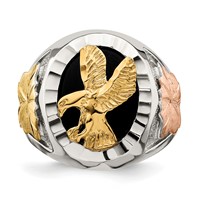 Landstrom's Mt. Rushmore Black Hills Sterling Silver 12K Gold Accents Antiqued Eagle Ring view 5