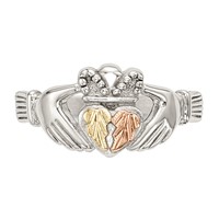 Landstrom's Mt. Rushmore Black Hills Sterling Silver 12K Gold Accents Claddagh Ring view 4