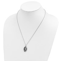 Landstrom's Mt. Rushmore Black Hills Sterling Silver 12K Gold Accents Antiqued St. Christopher Protect Us Spring Ring Clasp Necklace, 18" view 3