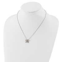 Landstrom's Mt. Rushmore Black Hills Sterling Silver 12K Gold Accents Butterfly Spring Ring Clasp Necklace, 18" view 2
