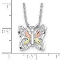 Landstrom's Mt. Rushmore Black Hills Sterling Silver 12K Gold Accents Butterfly Spring Ring Clasp Necklace, 18" view 3
