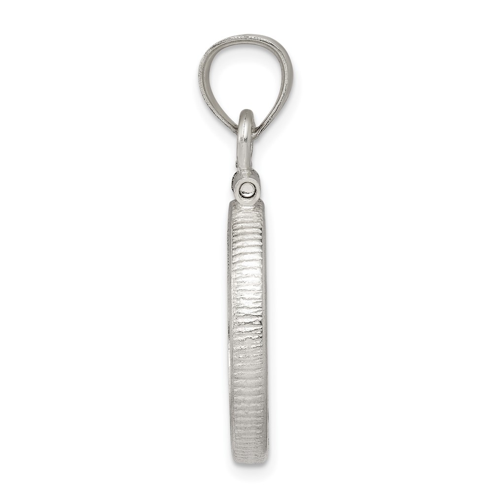Wideband Distinguished Coin Jewelry Sterling Silver Polished 19.1 x 1.5mm $0.01 Screw Top Coin Bezel Pendant (QBP1)