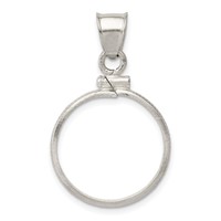 Wideband Distinguished Coin Jewelry Sterling Silver Polished 19.1 X 1.5mm $0.01 Screw Top Coin Bezel Pendant view 1