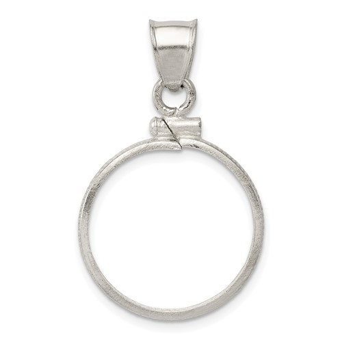 Wideband Distinguished Coin Jewelry Sterling Silver Polished 19.1 X 1.5mm $0.01 Screw Top Coin Bezel Pendant