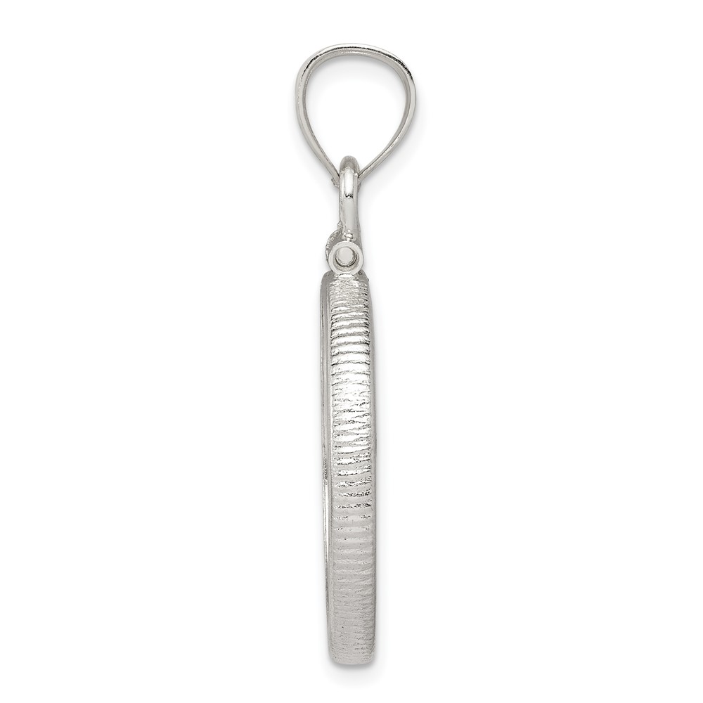 Wideband Distinguished Coin Jewelry Sterling Silver Polished 21.1 x 2.0mm $0.05 Screw Top Coin Bezel Pendant (QBP2)