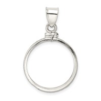 Wideband Distinguished Coin Jewelry Sterling Silver Polished 21.1 X 2.0mm $0.05 Screw Top Coin Bezel Pendant view 3