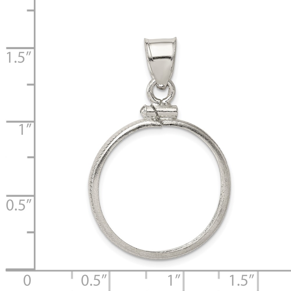 Wideband Distinguished Coin Jewelry Sterling Silver Polished 21.1 x 2.0mm $0.05 Screw Top Coin Bezel Pendant (QBP2)