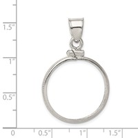 Wideband Distinguished Coin Jewelry Sterling Silver Polished 21.1 X 2.0mm $0.05 Screw Top Coin Bezel Pendant view 4