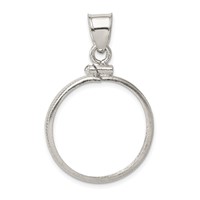 Wideband Distinguished Coin Jewelry Sterling Silver Polished 21.1 X 2.0mm $0.05 Screw Top Coin Bezel Pendant view 1