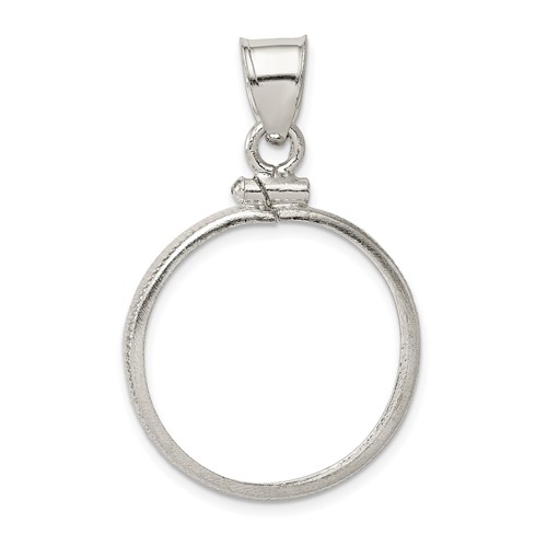 Wideband Distinguished Coin Jewelry Sterling Silver Polished 21.1 X 2.0mm $0.05 Screw Top Coin Bezel Pendant