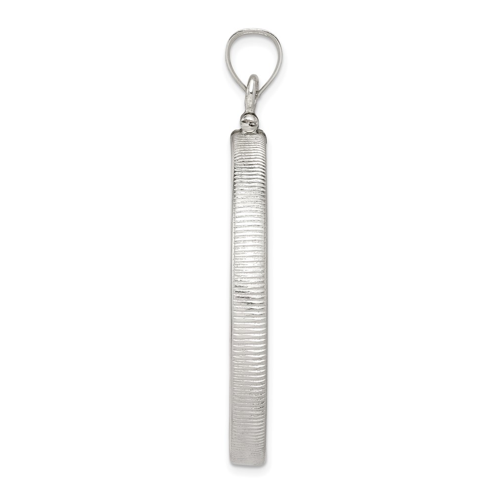 Wideband Distinguished Coin Jewelry Sterling Silver Polished 38.2 x 2.8mm Screw Top Coin Bezel Pendant (QBP3)