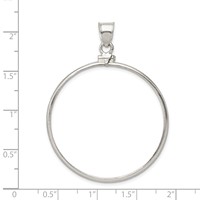 Wideband Distinguished Coin Jewelry Sterling Silver Polished 38.2 X 2.8mm Screw Top Coin Bezel Pendant view 4
