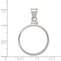 Wideband Distinguished Coin Jewelry Sterling Silver Polished 24.1 X 1.7mm $0.25 Screw Top Coin Bezel Pendant view 4