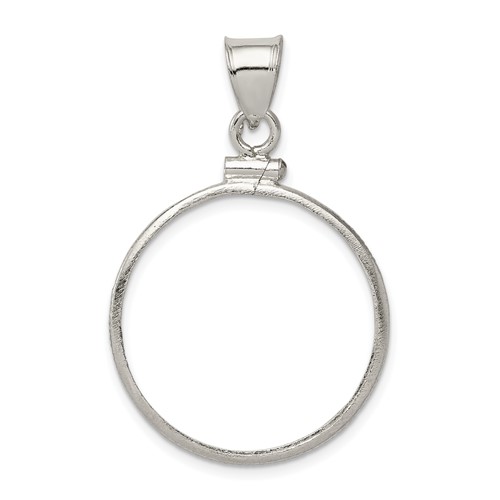 Wideband Distinguished Coin Jewelry Sterling Silver Polished 24.1 X 1.7mm $0.25 Screw Top Coin Bezel Pendant