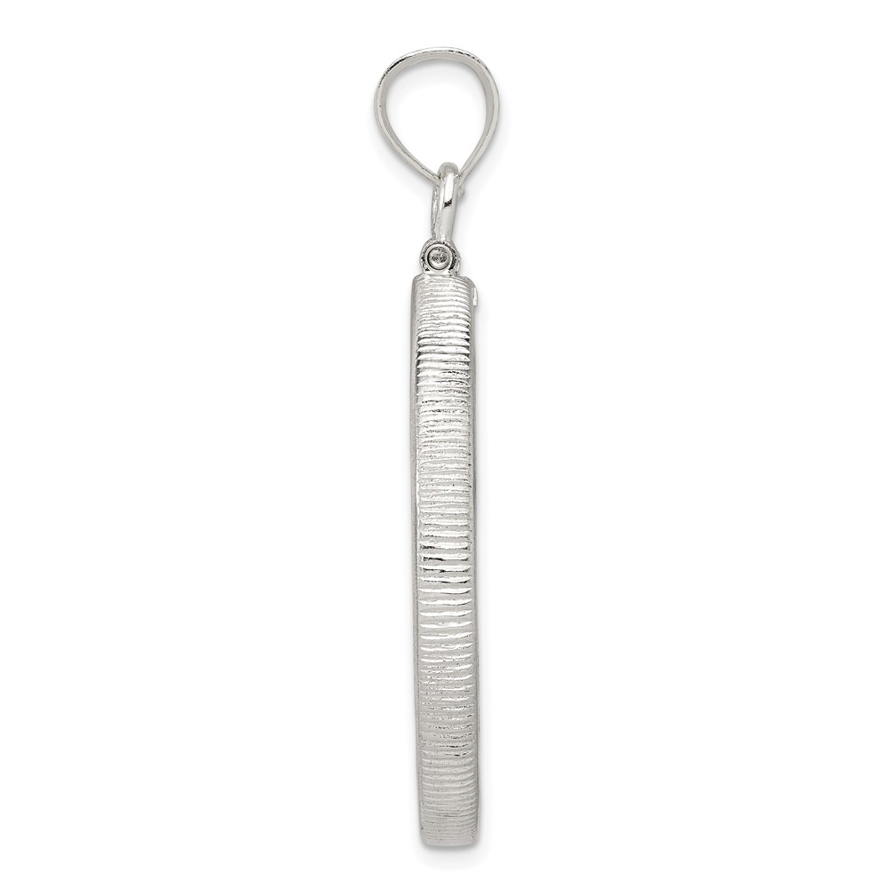 Wideband Distinguished Coin Jewelry Sterling Silver Polished 30.5 x 2.1mm $0.50 Screw Top Coin Bezel Pendant (QBP5)