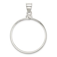 Wideband Distinguished Coin Jewelry Sterling Silver Polished 30.5 X 2.1mm $0.50 Screw Top Coin Bezel Pendant view 3