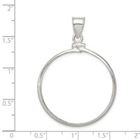 Wideband Distinguished Coin Jewelry Sterling Silver Polished 30.5 X 2.1mm $0.50 Screw Top Coin Bezel Pendant view 4