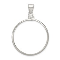 Wideband Distinguished Coin Jewelry Sterling Silver Polished 30.5 X 2.1mm $0.50 Screw Top Coin Bezel Pendant view 1