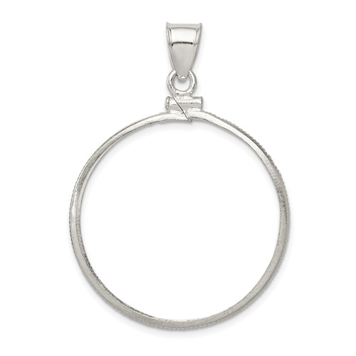Wideband Distinguished Coin Jewelry Sterling Silver Polished 30.5 X 2.1mm $0.50 Screw Top Coin Bezel Pendant