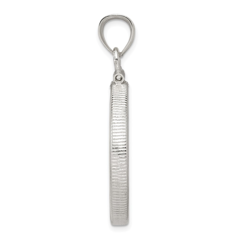 Wideband Distinguished Coin Jewelry Sterling Silver Polished 26.4 x 1.8mm Susan B. Anthony Screw Top Coin Bezel Pendant (QBP6)
