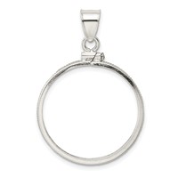 Wideband Distinguished Coin Jewelry Sterling Silver Polished 26.4 X 1.8mm Susan B. Anthony Screw Top Coin Bezel Pendant view 3