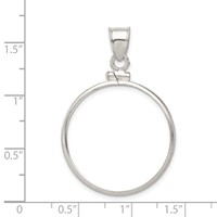 Wideband Distinguished Coin Jewelry Sterling Silver Polished 26.4 X 1.8mm Susan B. Anthony Screw Top Coin Bezel Pendant view 4