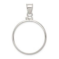 Wideband Distinguished Coin Jewelry Sterling Silver Polished 26.4 X 1.8mm Susan B. Anthony Screw Top Coin Bezel Pendant view 1