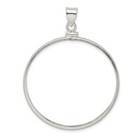 Wideband Distinguished Coin Jewelry Sterling Silver Polished 40.6 X 3.1mm Screw Top Coin Bezel Pendant view 3