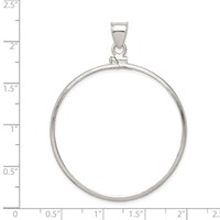 Wideband Distinguished Coin Jewelry Sterling Silver Polished 40.6 X 3.1mm Screw Top Coin Bezel Pendant view 4