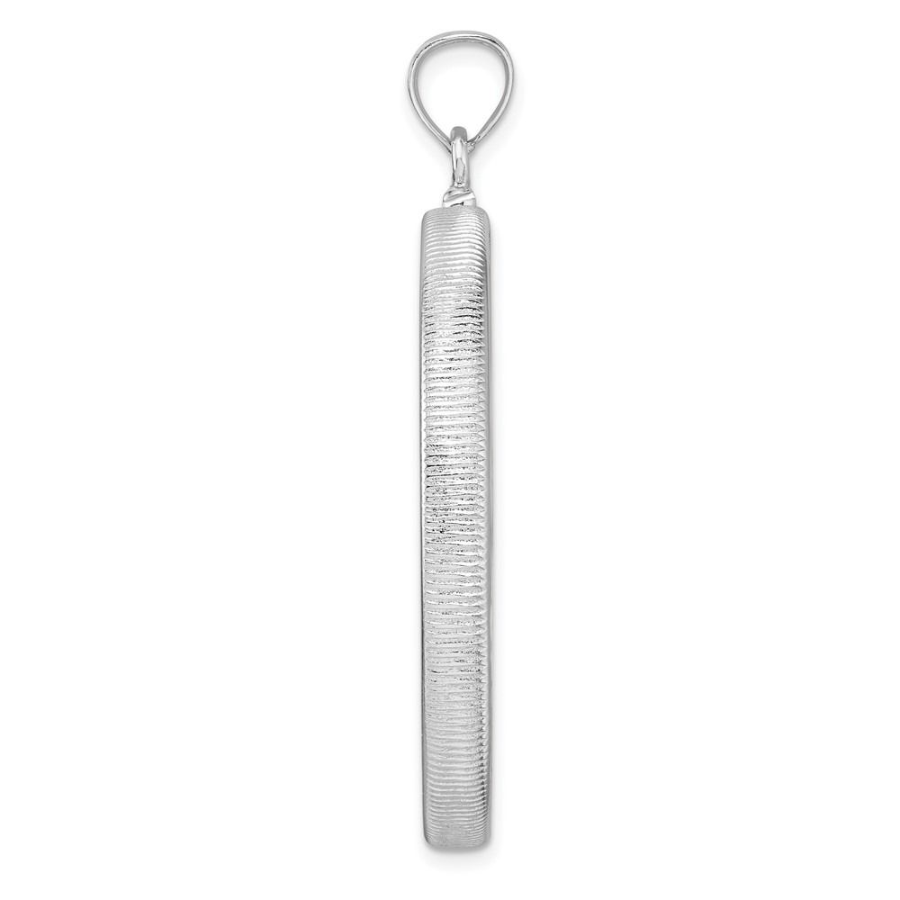 Wideband Distinguished Coin Jewelry Sterling Silver Polished 39.4 x 3.1mm 1 oz. Screw Top Coin Bezel Pendant (QBP9)