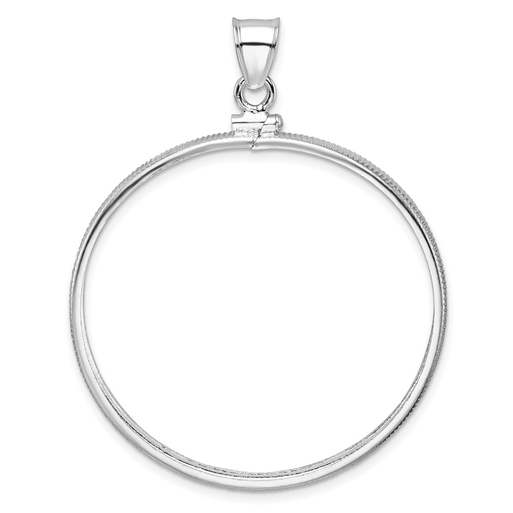 Wideband Distinguished Coin Jewelry Sterling Silver Polished 39.4 x 3.1mm 1 oz. Screw Top Coin Bezel Pendant (QBP9)