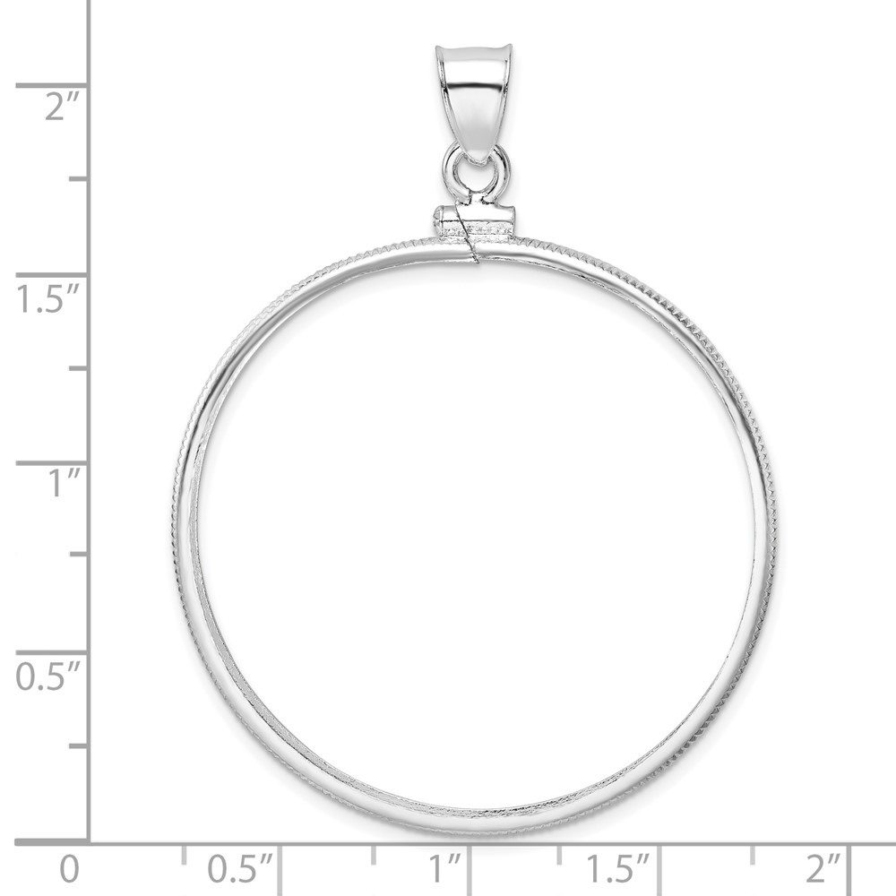 Wideband Distinguished Coin Jewelry Sterling Silver Polished 39.4 x 3.1mm 1 oz. Screw Top Coin Bezel Pendant (QBP9)