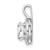 Sterling Silver Rhodium-plated Diam. & White Topaz Pendant view 2