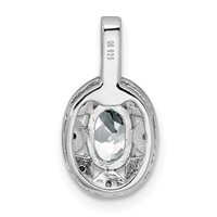 Sterling Silver Rhodium-plated Diam. & White Topaz Pendant view 3