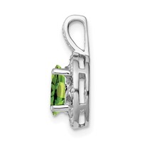 Sterling Silver Rhodium-plated Diam. & Peridot Pendant view 2