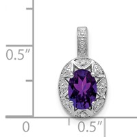 Sterling Silver Rhodium-plated Diam. & Amethyst Pendant view 4