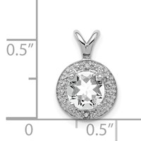 Sterling Silver Rhodium-plated Diamond & White Topaz Pendant view 4