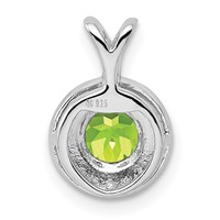 Sterling Silver Rhodium-plated Diam. & Peridot Pendant view 3