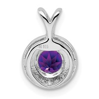 Sterling Silver Rhodium-plated Diam. & Amethyst Pendant view 3