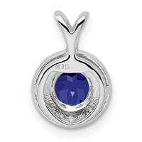 Sterling Silver Rhodium-plated Diam. & Created Sapphire Pendant view 3