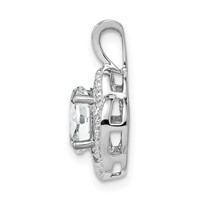 Sterling Silver Rhodium-plated Diam. & White Topaz Pendant view 2