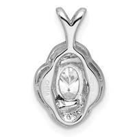 Sterling Silver Rhodium-plated Diam. & White Topaz Pendant view 3