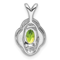 Sterling Silver Rhodium-plated Diam. & Peridot Pendant view 3