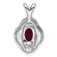 Sterling Silver Rhodium Plated Diamond and Lab Created Ruby Pendant view 3