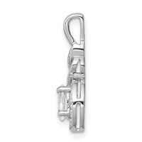 Sterling Silver Rhodium-plated White Topaz & Diam. Pendant view 2